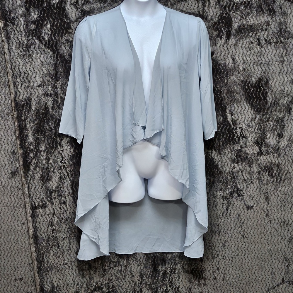 Oleg Cassini Kimono Womens 12 Sheer Chiffon Waterfall Open Front Cardigan Formal